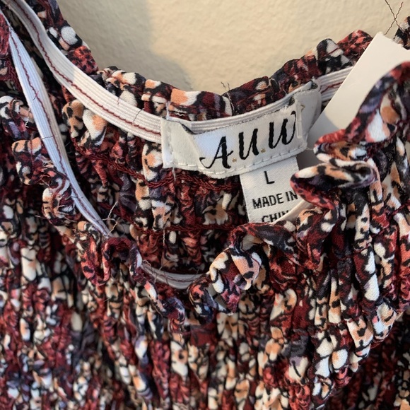 AUW Floral dress with Ruched top and lined bottom - Picture 3 of 7